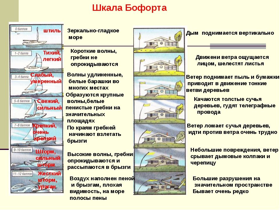 Шкала бофорта с картинками